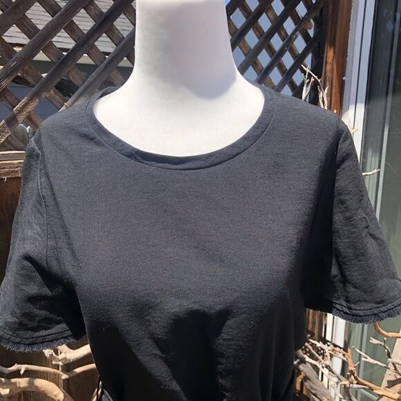 Maje Black Cotton Blend Wrap w/ Belt Mini Dress - Picture 3 of 16